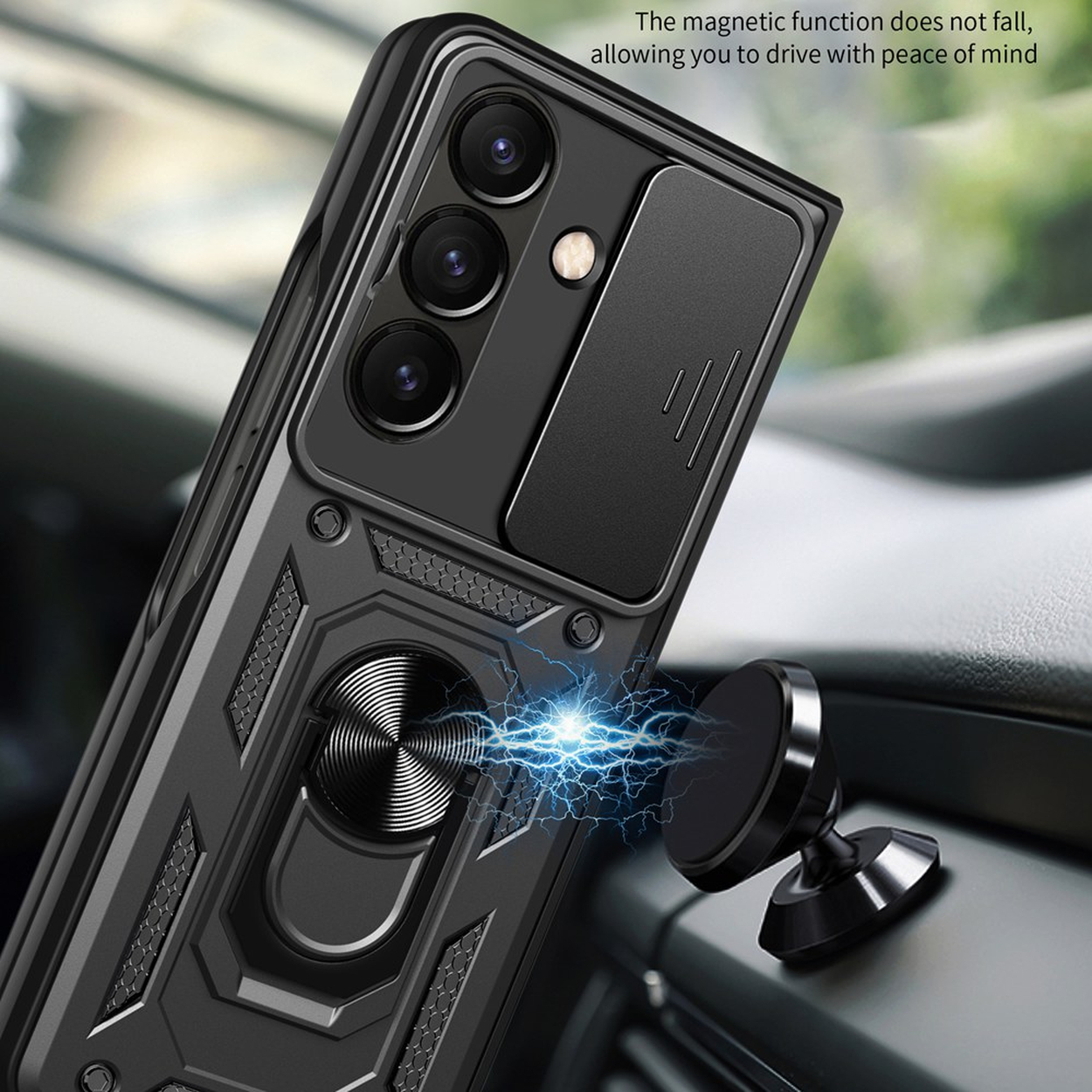 MOBYDEFEND Panzerhülle mit drehbarem Ring, Backcover, Samsung, Galaxy Z Fold 8 Ultra, Blau