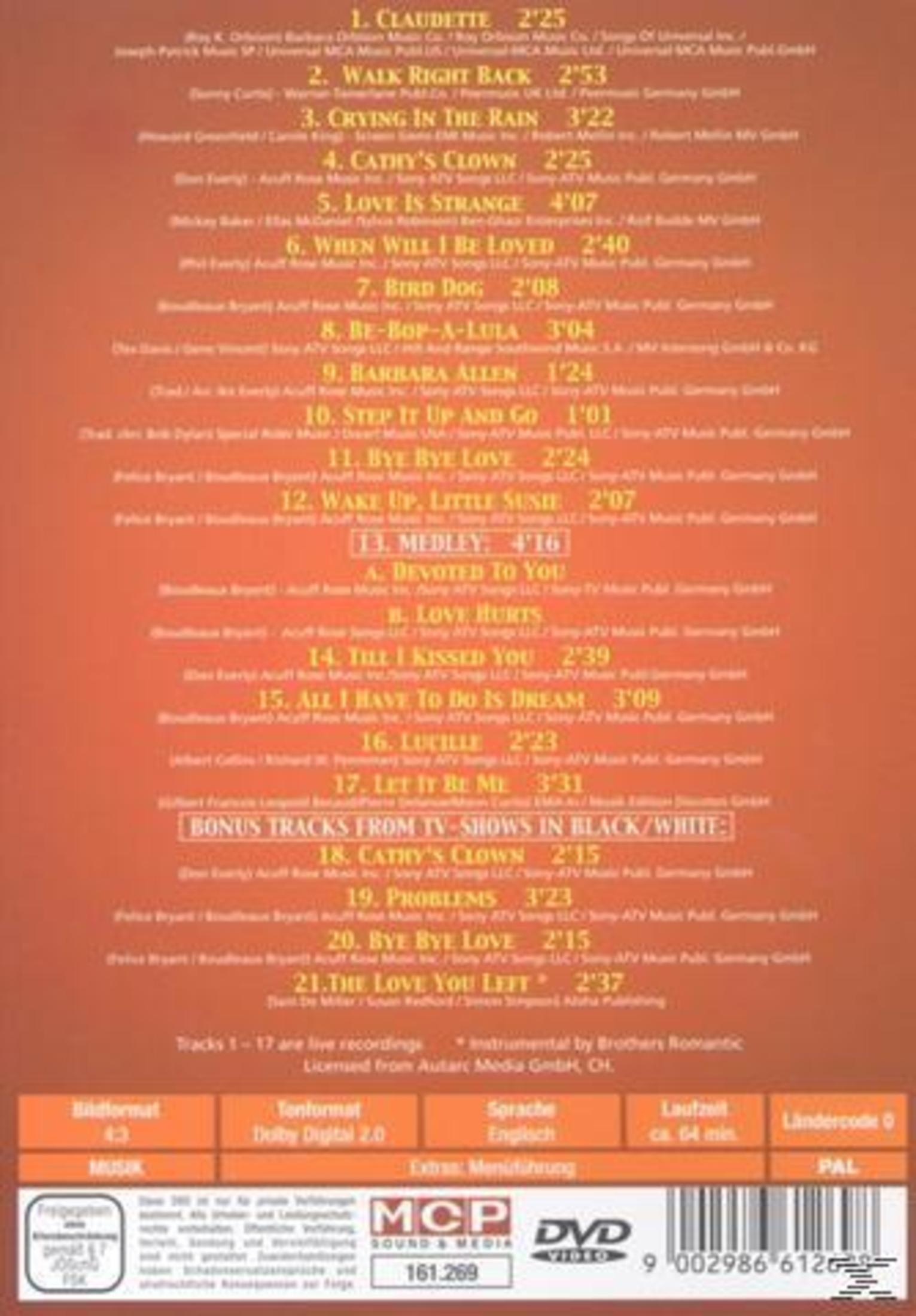 Titelliste auf rotem DVD-Cover-Hintergrund mit weißem Text und technischen Details unten.