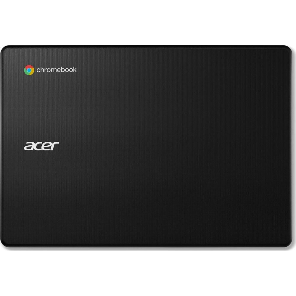 Laptop Acer Chromebook nero chiuso su sfondo bianco con un logo Chromebook colorato.