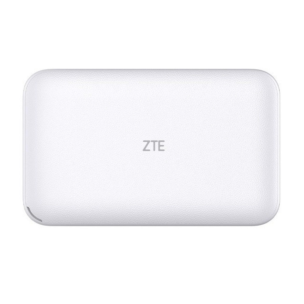 Ein weißer, rechteckiger ZTE-WLAN-Router mit abgerundeten Ecken auf weißem Hintergrund.