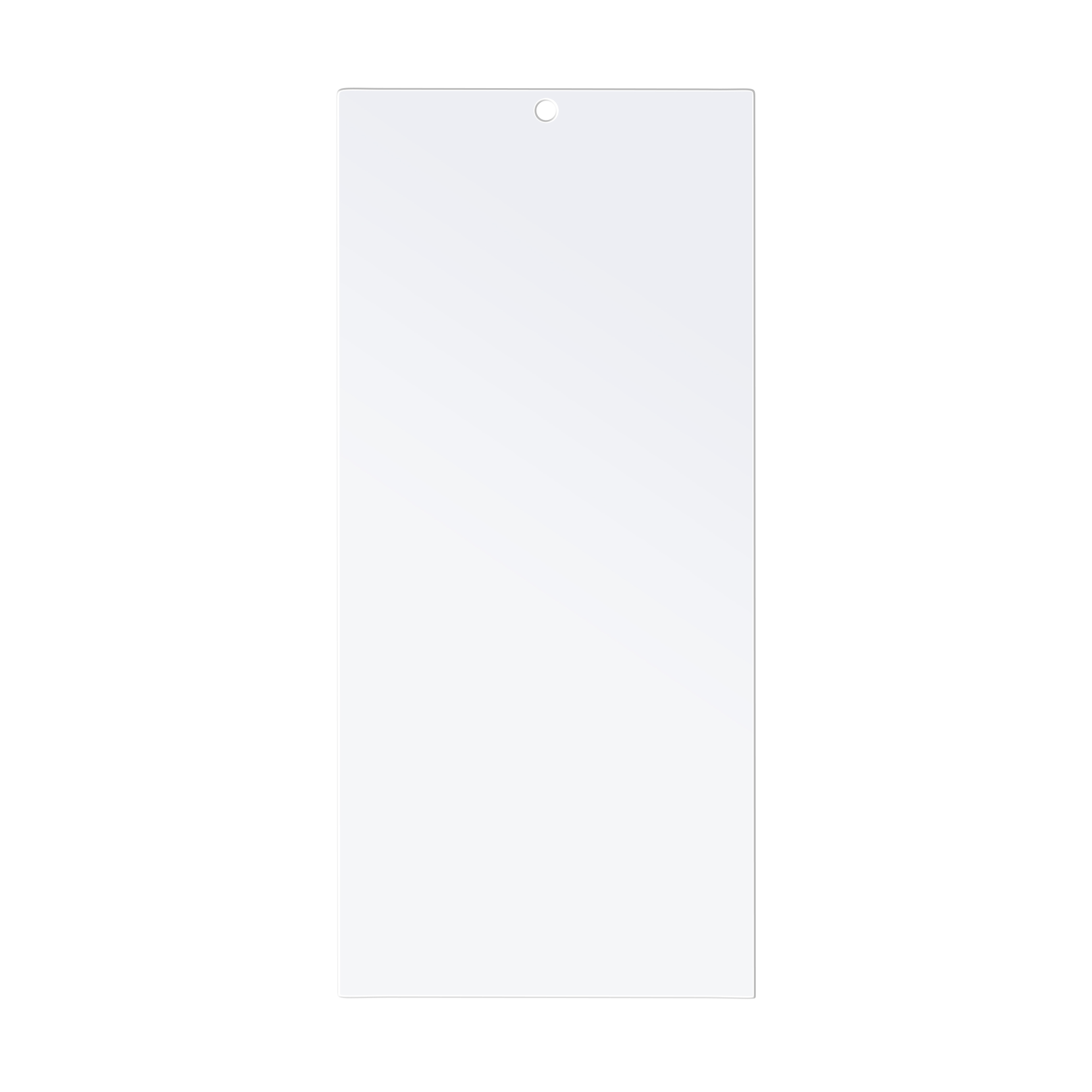 Transparente Handy-Displayschutzfolie mit Kamera-Aussparung oben.
