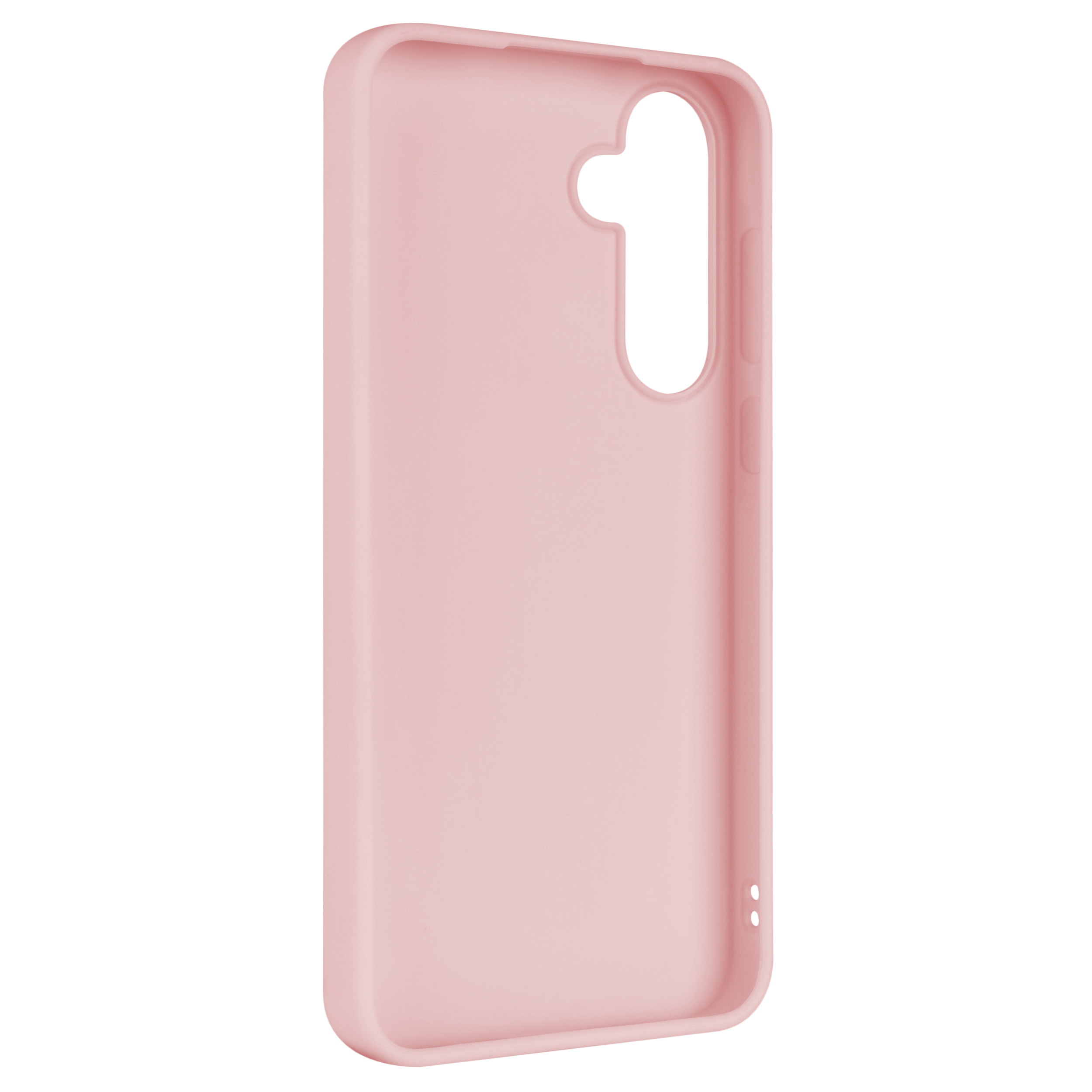 Eine pinke Handyhülle auf weißem Hintergrund.
