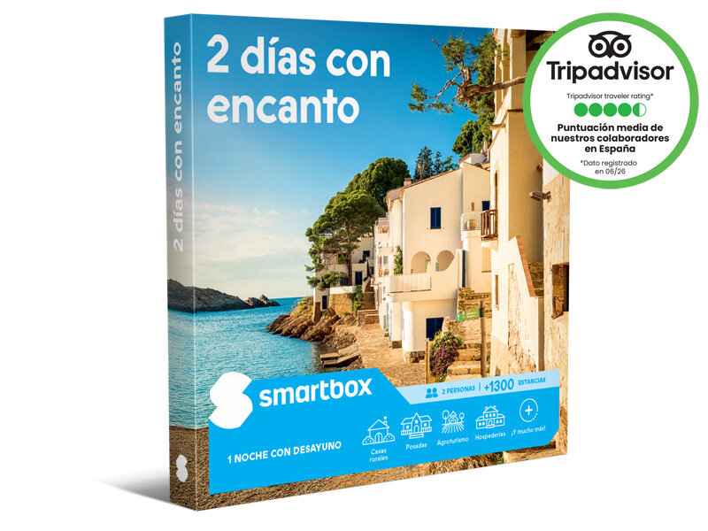 Caja Smartbox titulada 2 días con encanto con un pueblo costero junto al mar.