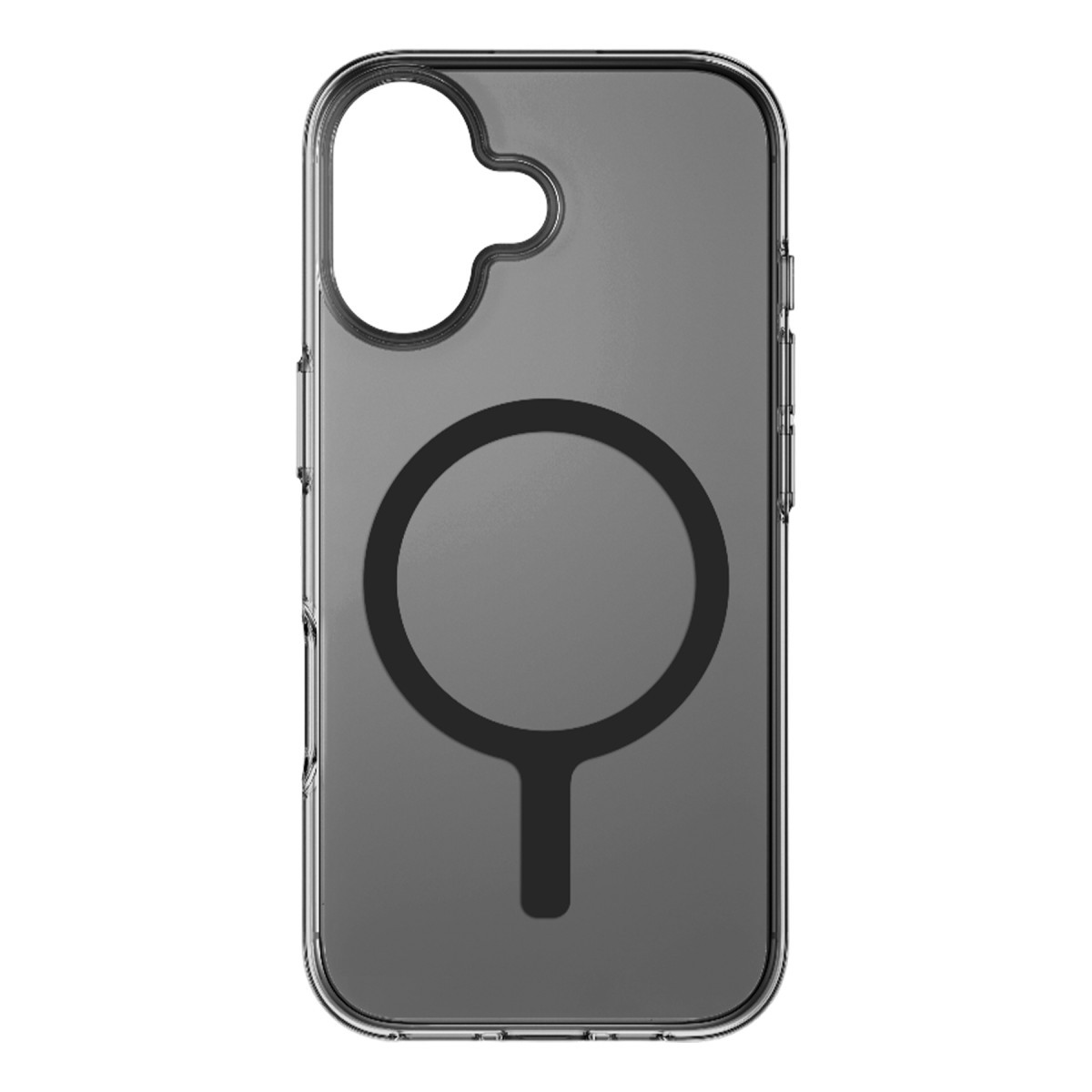 MagSafe halkalı ve kamera kesikli şeffaf akıllı telefon kılıfı.