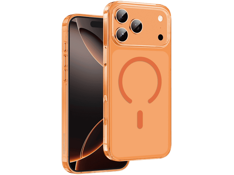 KEEPHONE Apple iPhone 17 Pro Uyumlu Glaze Magsafe Kapak Telefon Kılıfı Turuncu