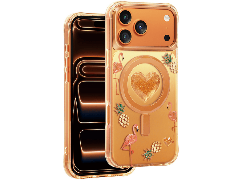 KEEPHONE Apple iPhone 17 Pro Uyumlu Peachy Magsafe Kapak Telefon Kılıfı Turuncu