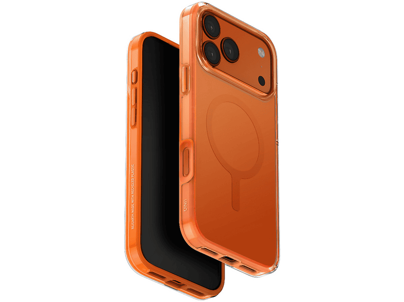 UNIQ Apple iPhone 17 Pro Max Uyumlu Clario Magsafe Kapak Telefon Kılıfı Turuncu