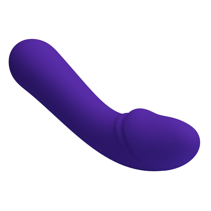 Un producto de bienestar curvo de color morado sobre un fondo blanco liso.