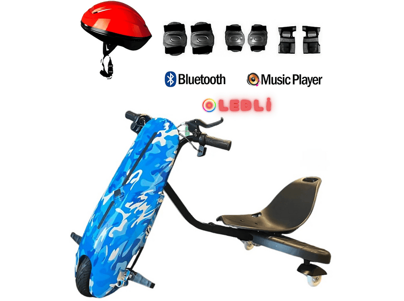 CITYMATE Drift Car Elektrikli Kaykay Bluetooth Ledli Koruma Ekipmanı D03 Hoverboard