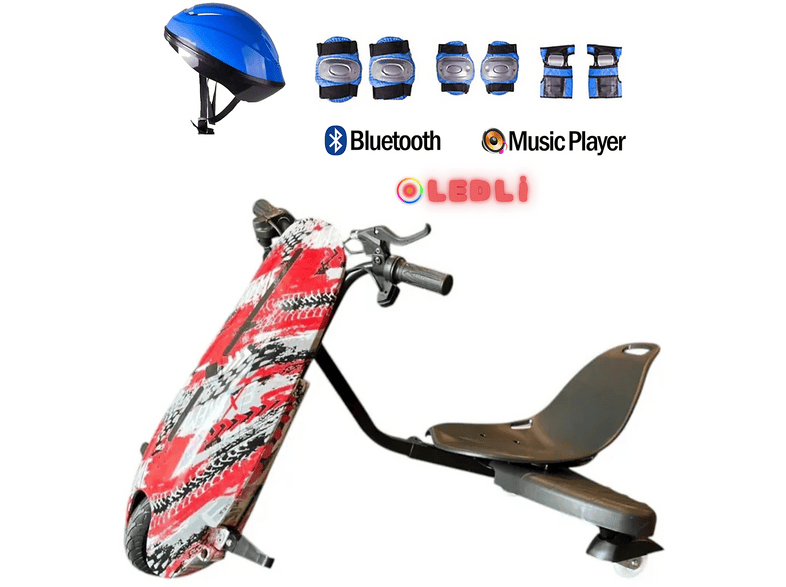 CITYMATE Drift Car Elektrikli Kaykay Bluetooth Ledli + Koruma Ekipmanı D17 Hoverboard