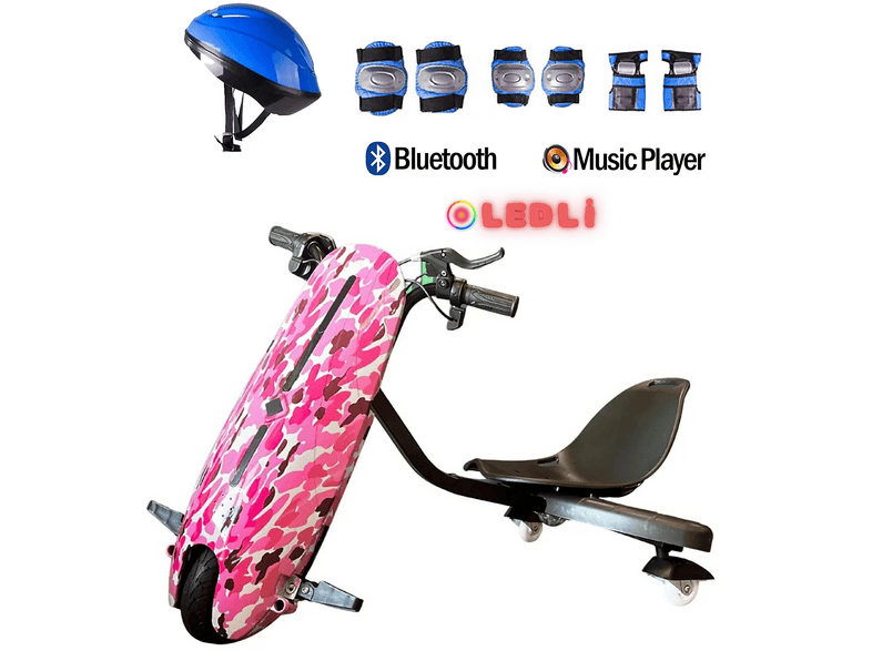 CITYMATE Drift Car Elektrikli Kaykay Bluetooth Ledli + Koruma Ekipmanı D05 Hoverboard