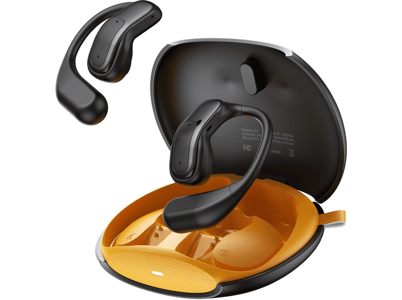 Juo JT3 14.2 MM Sürücü 6.0 Open Ear OWS Kulak Kancalı Açık Spor Siyah Bluetooth Kulaklık