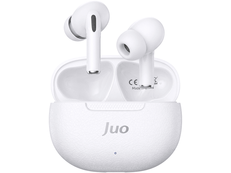 JUO Juo JT1 Bluetooth 6.0 TWS 20 Saat Pil Ömrü 13 mm Sürücü IPX4 Kablosuz Kulak İçi Kulaklık Beyaz