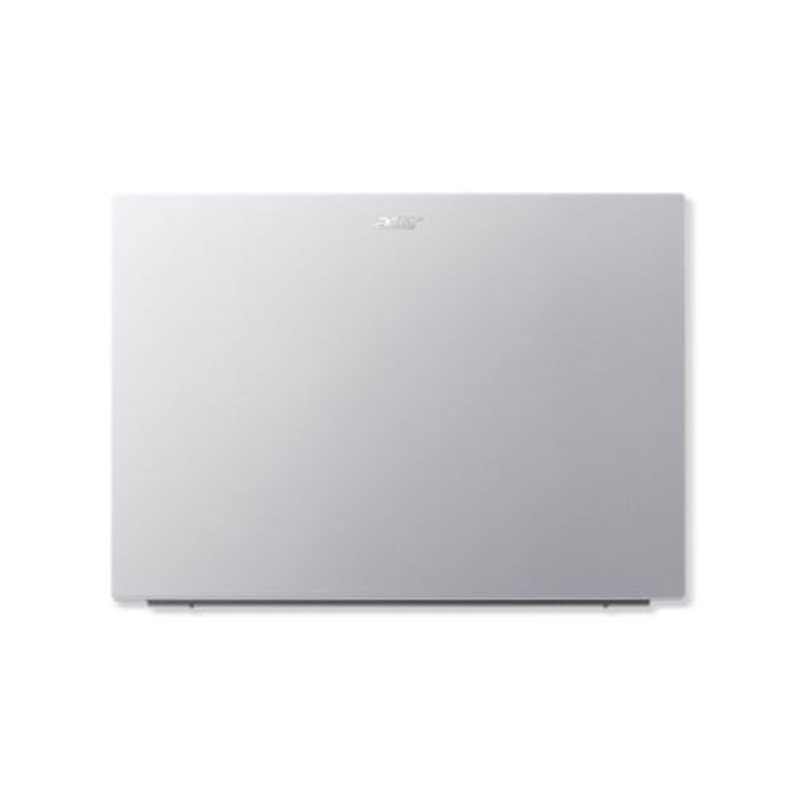 Ein geschlossener, silberner Acer-Laptop vor schlichtem weißem Hintergrund.