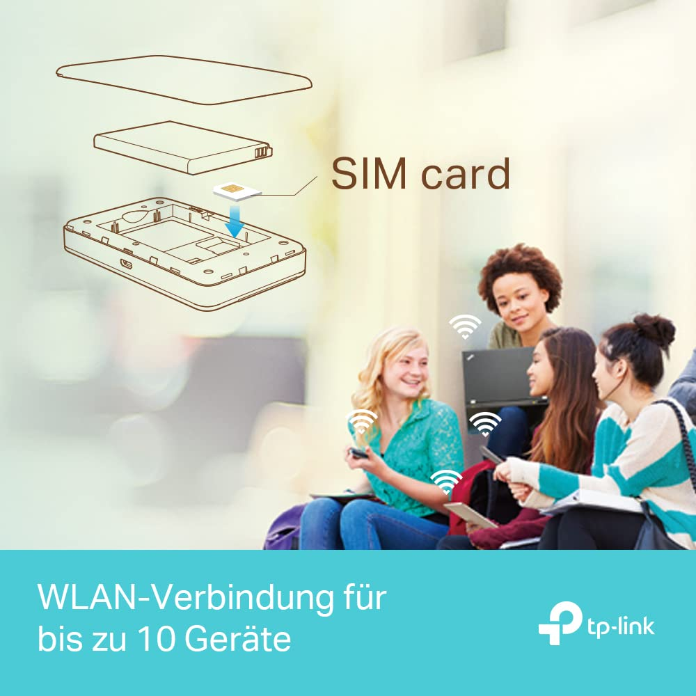Il diagramma mostra l'inserimento della scheda SIM sopra quattro giovani donne che usano il Wi-Fi.