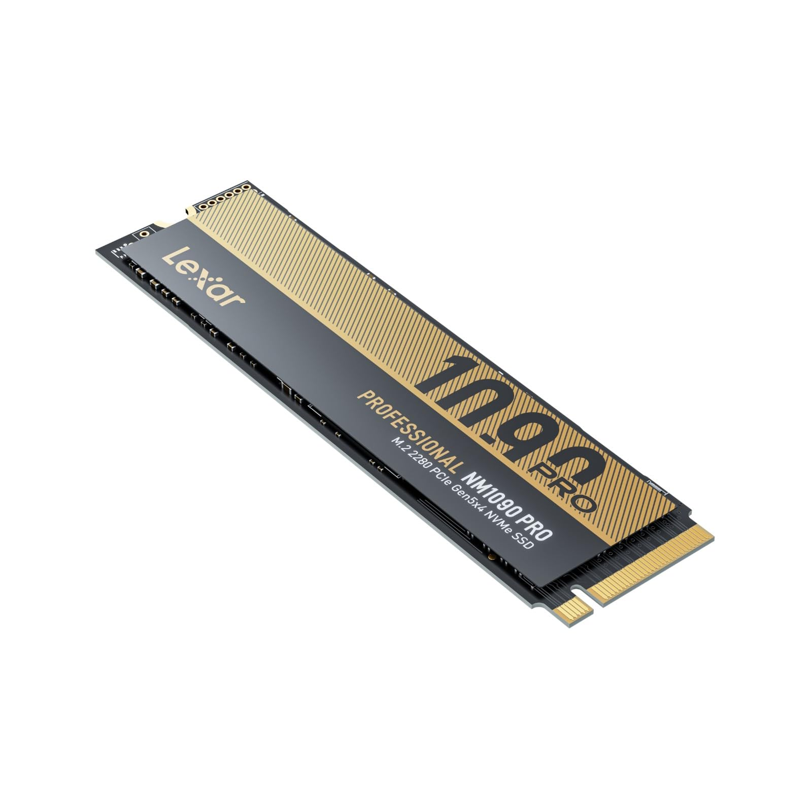 SSD M.2 NVMe Lexar Professional NM1090 PRO su sfondo bianco.
