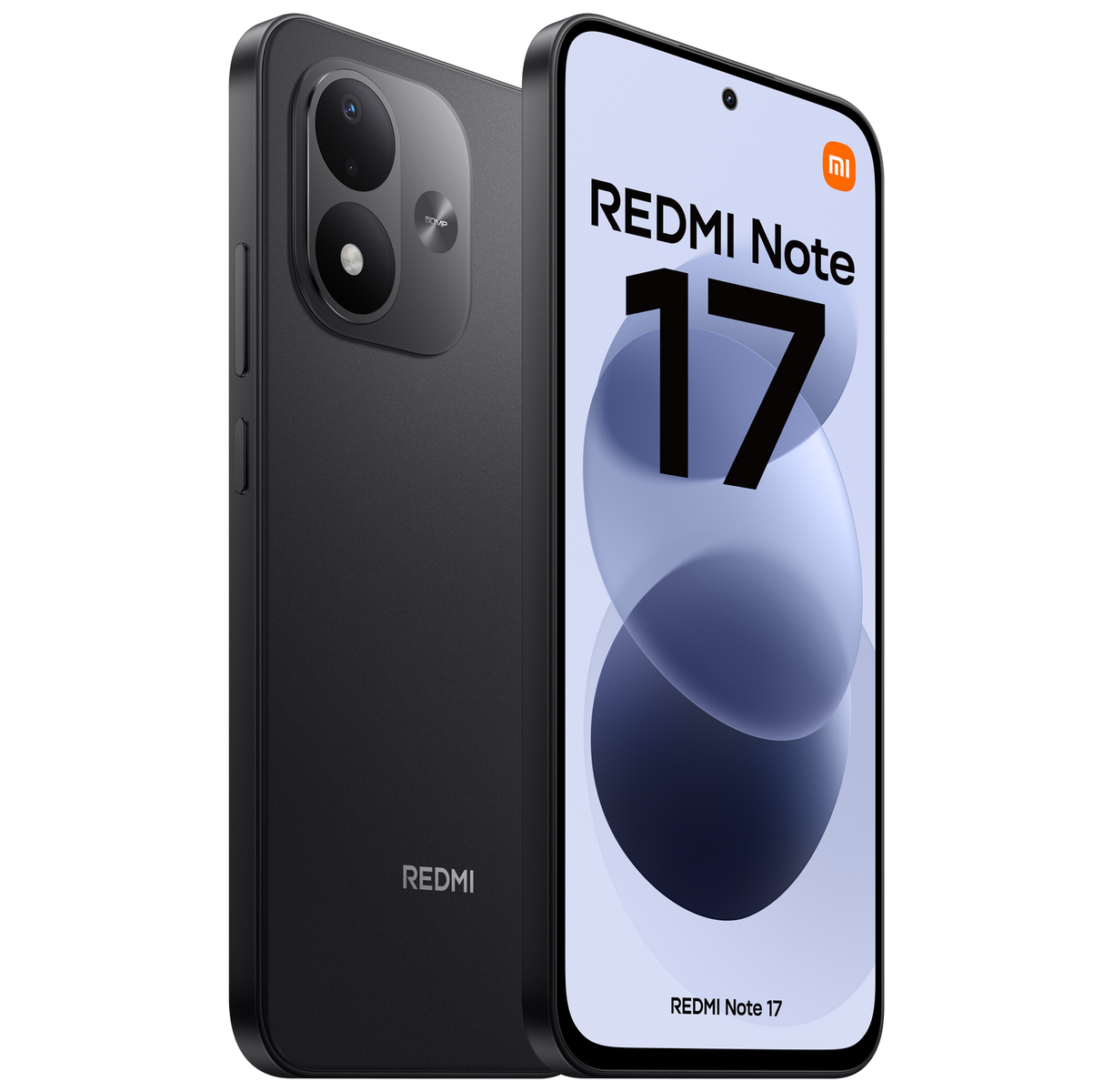 Zwei schwarze Redmi Note 17 Smartphones gegen schwarzen Hintergrund.