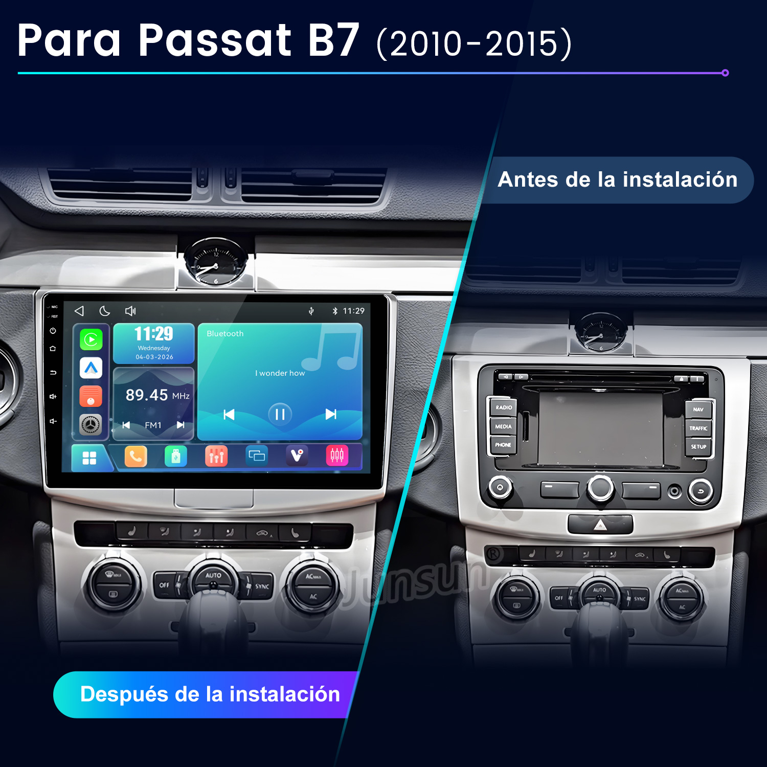 Comparación de dos tableros: antes de la instalación (derecha) y después de la instalación (izquierda) de una nueva pantalla.