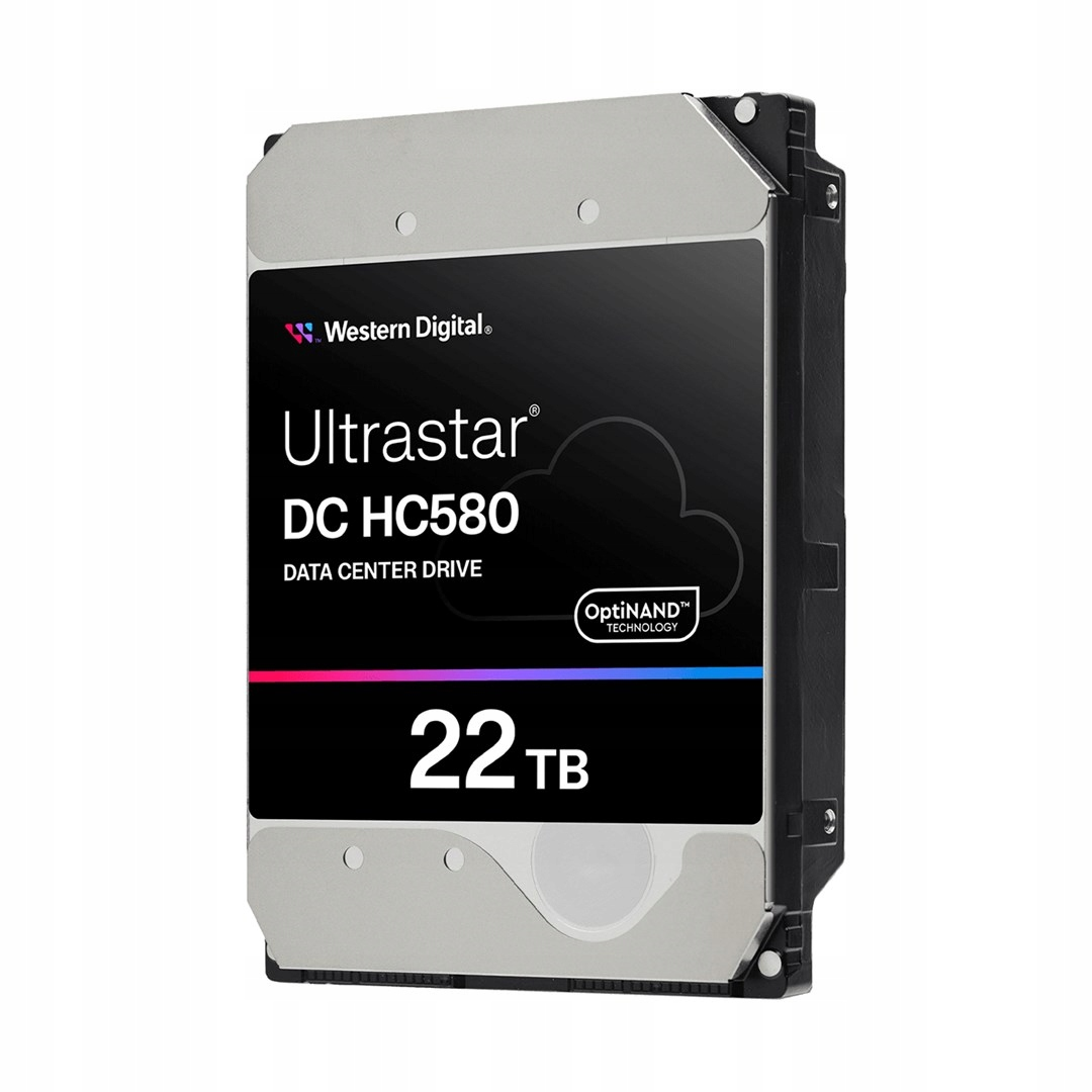 Western Digital Ultrastar DC HC580 22TB data center hard drive on a white background.