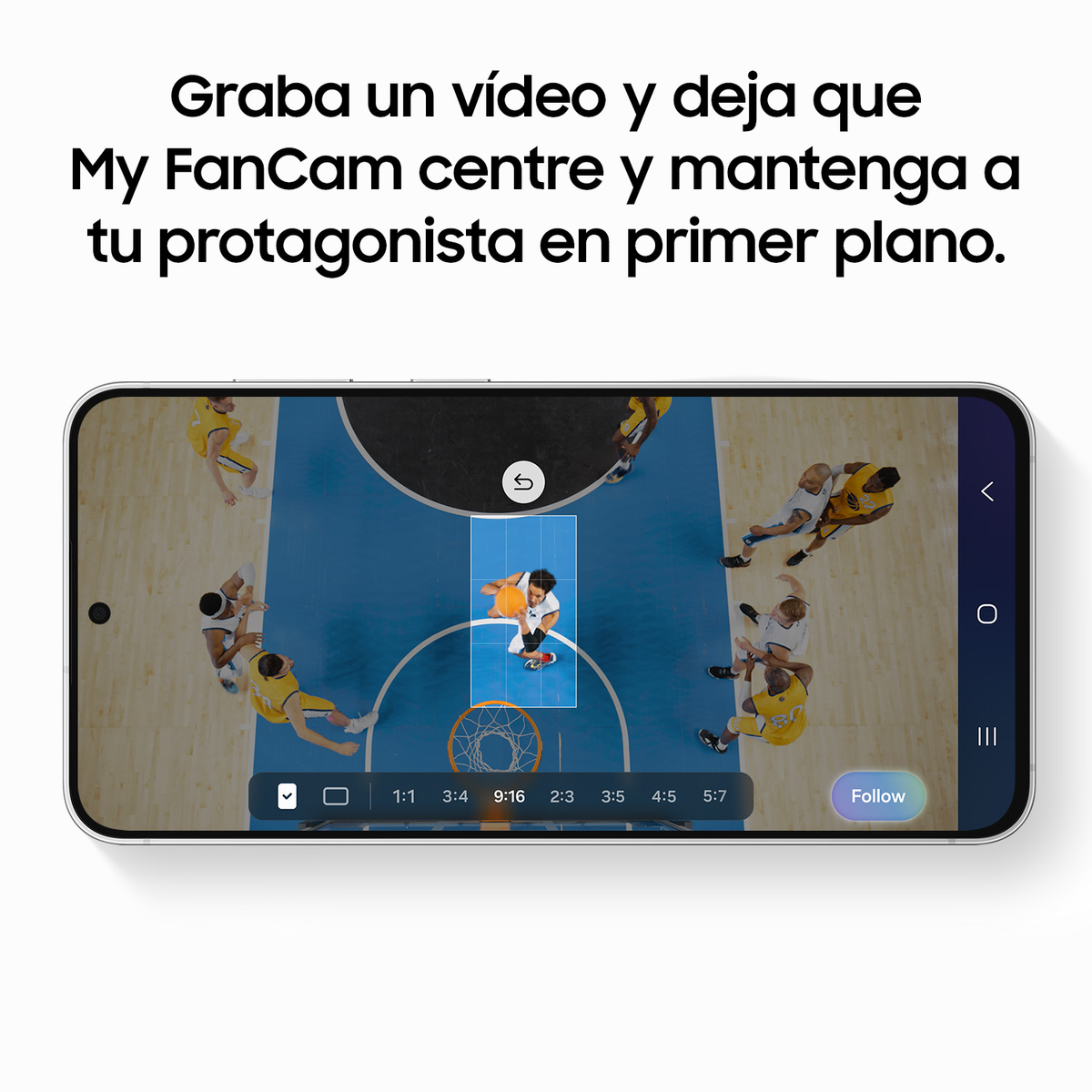 Smartphone che mostra un'interfaccia di registrazione di basket con opzioni di tracciamento.