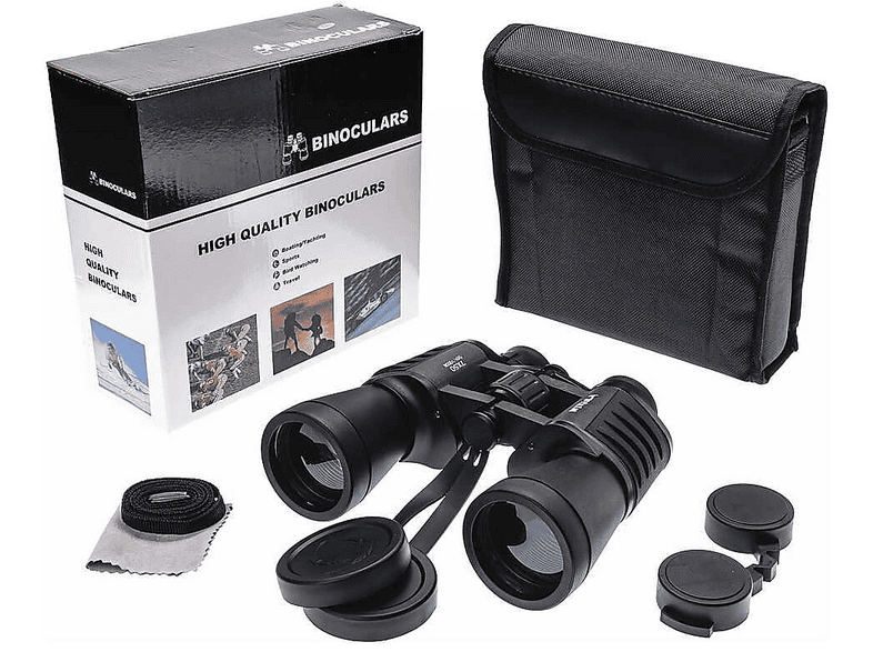 EVIMDEYOKYOK 7x50 – Geniş Ön Mercekli Profesyonel – 1000 m/56 m V2 El Dürbünü Siyah