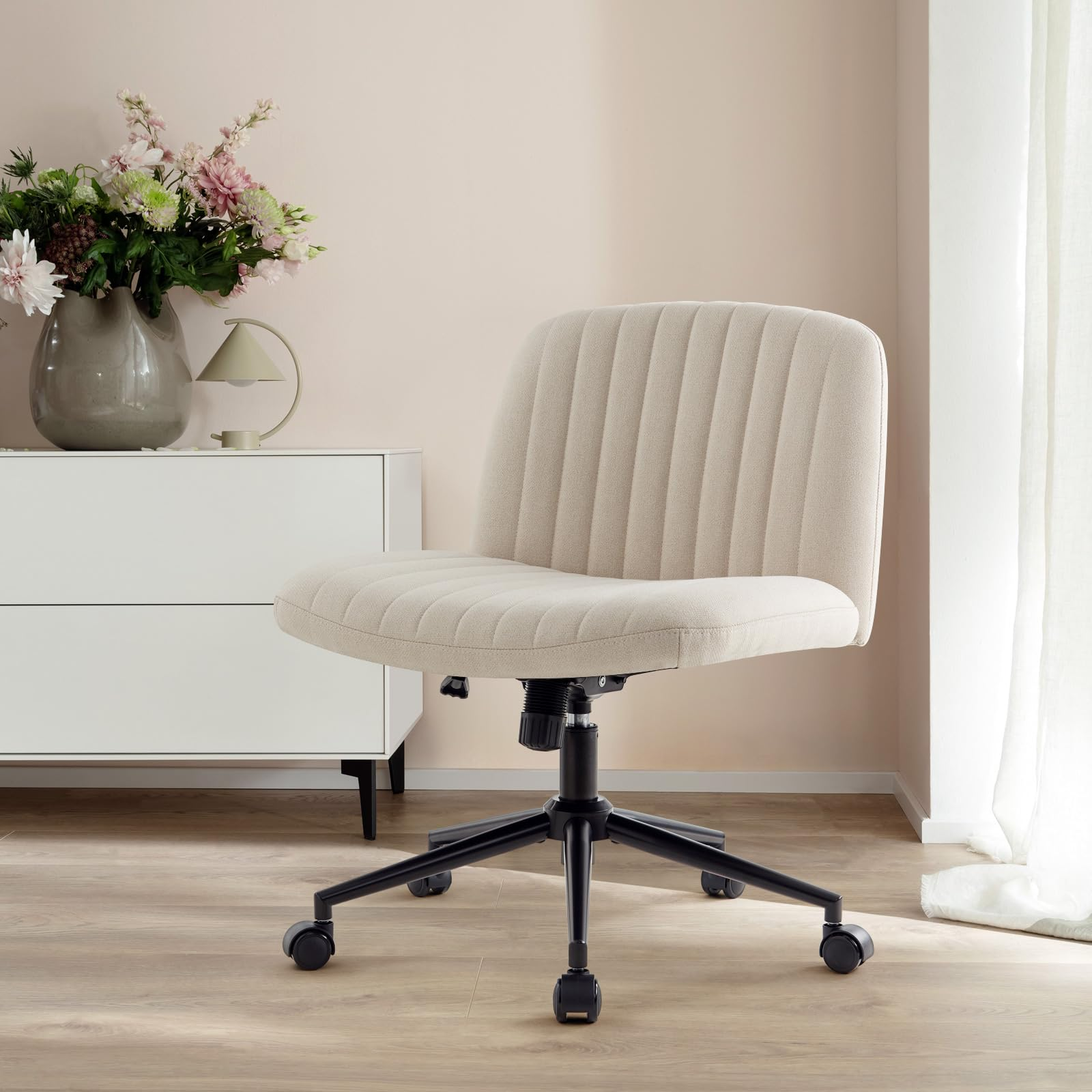 IWMH Chaise de bureau en tissu sans accoudoirs Chaise de bureau