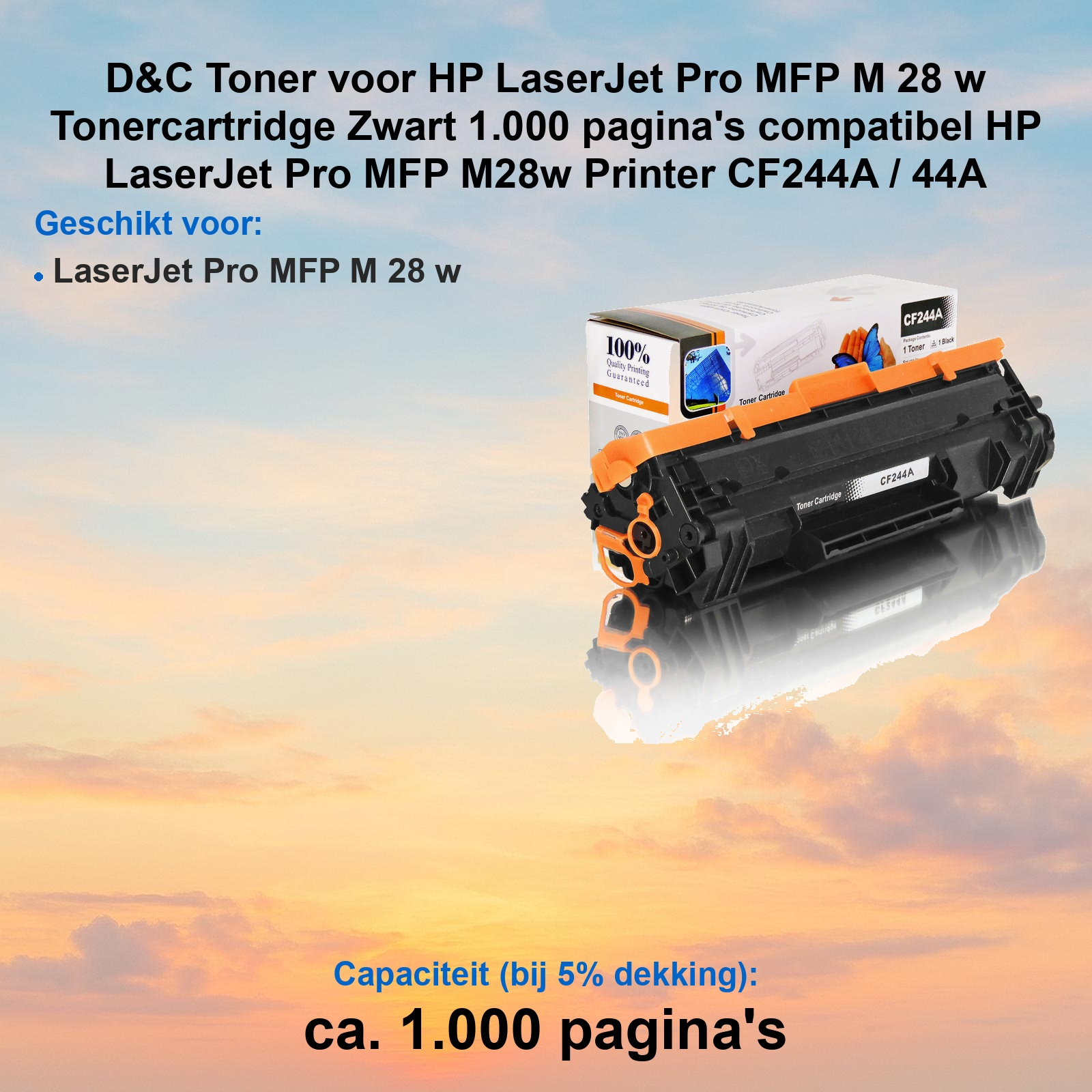 D&C Toner Pro MFP M28w HP Laserjet Pro MFP M28w kompatibel Toner Druckerpatronen Schwarz (CF244A / 44A, LaserJet Pro MFP M 28 w)