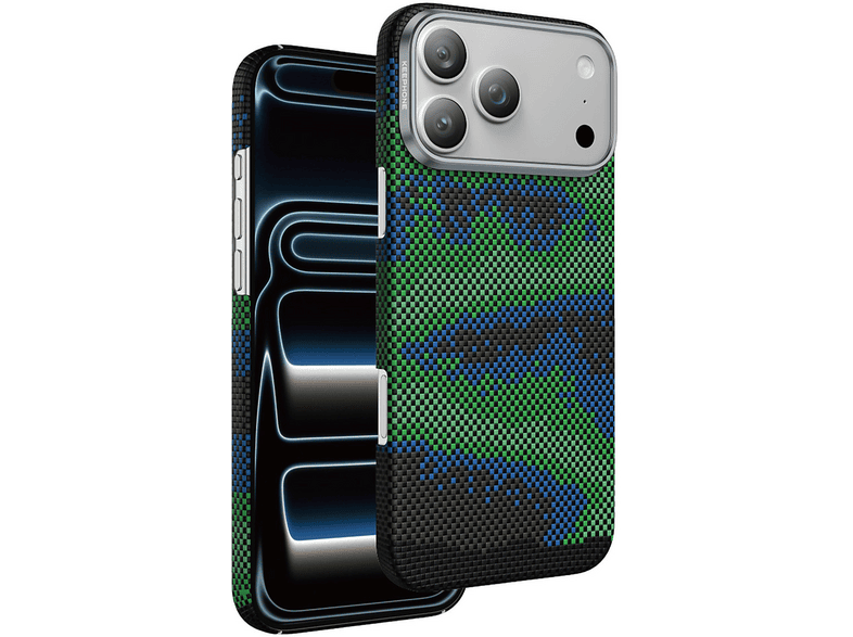KEEPHONE Apple iPhone 17 Pro Uyumlu Kevlar Starry Magsafe Kapak Telefon Kılıfı Yeşil
