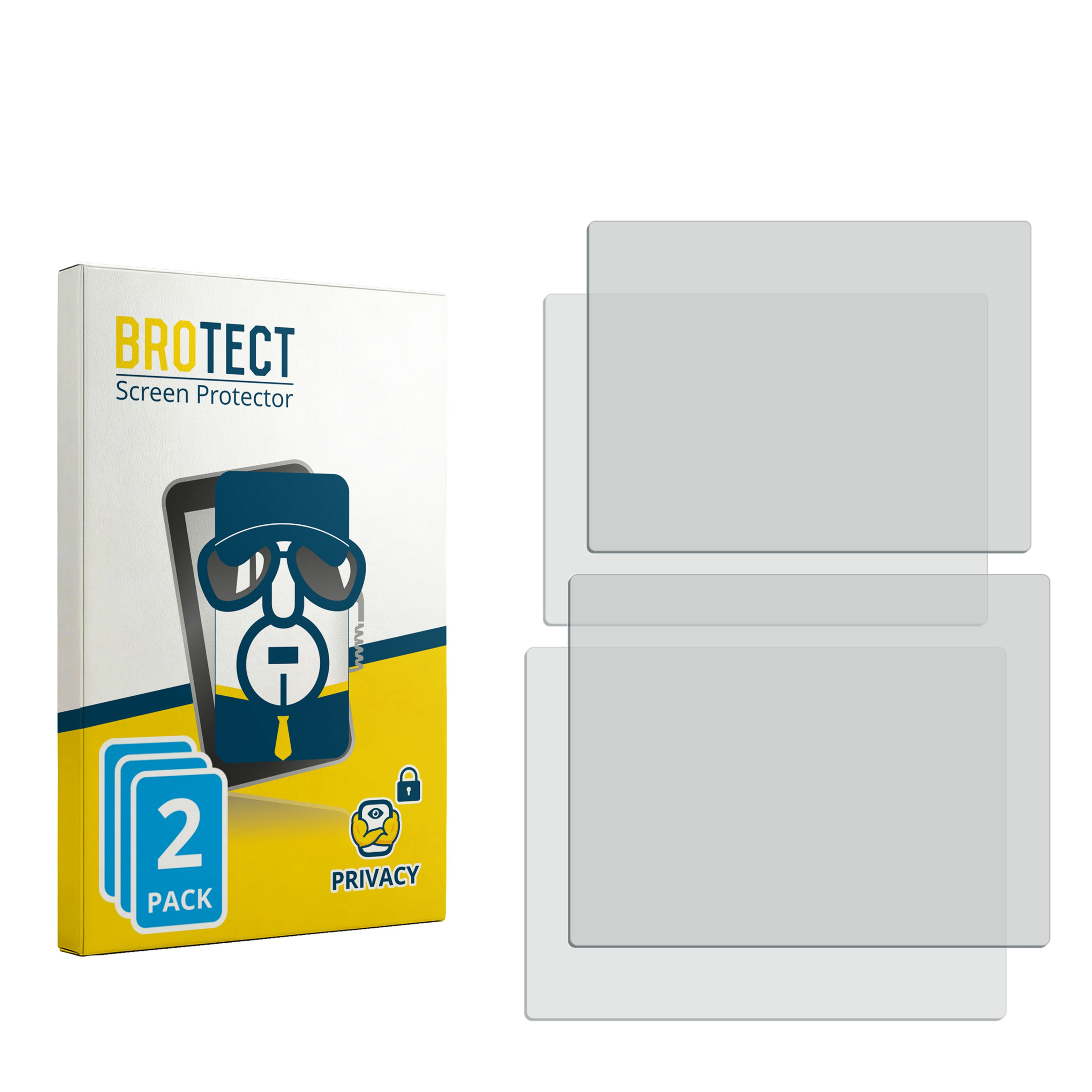 BROTECT Displayschutzfolie 2er-Pack mit Verpackung und Folien.