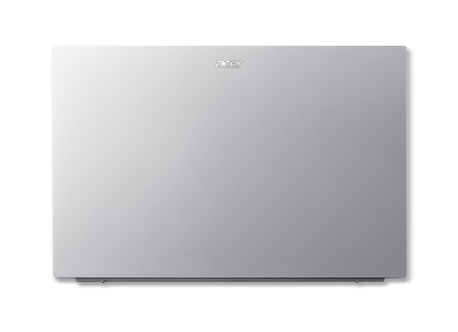 Silberner Acer Laptop mit geschlossenem Deckel auf weißem Hintergrund.