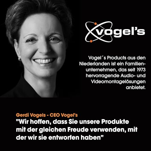 Ritratto di Gerdi Vogels, CEO di Vogel's, con logo aziendale e citazione su sfondo nero.