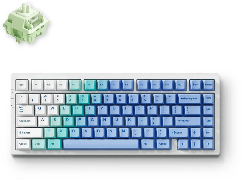 MCHOSE G75-12A G75 Pro Arctic Snow %75 Matcha Latte Switch V2 Hotswap RGB İngilizce Mekanik Kablosuz Oyuncu Klavyesi Mavi