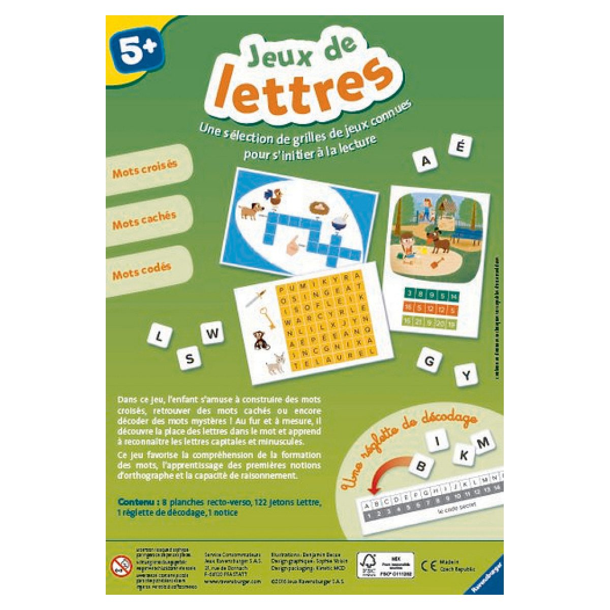 Caja del juego Jeux de lettres, un juego educativo de palabras con letras para niños a partir de 5 años.