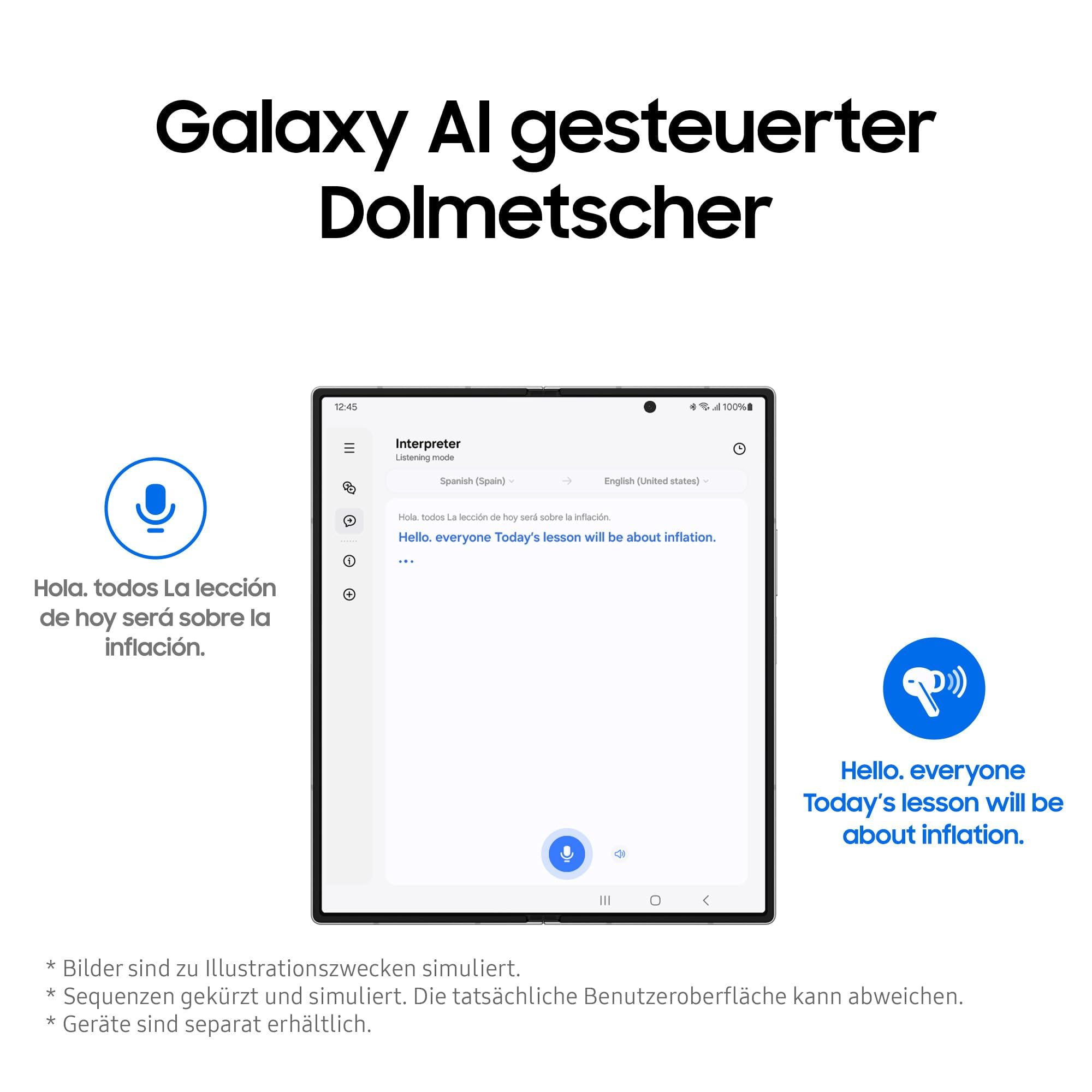 Uno smartphone mostra un'app di interpretariato che traduce dallo spagnolo all'inglese.