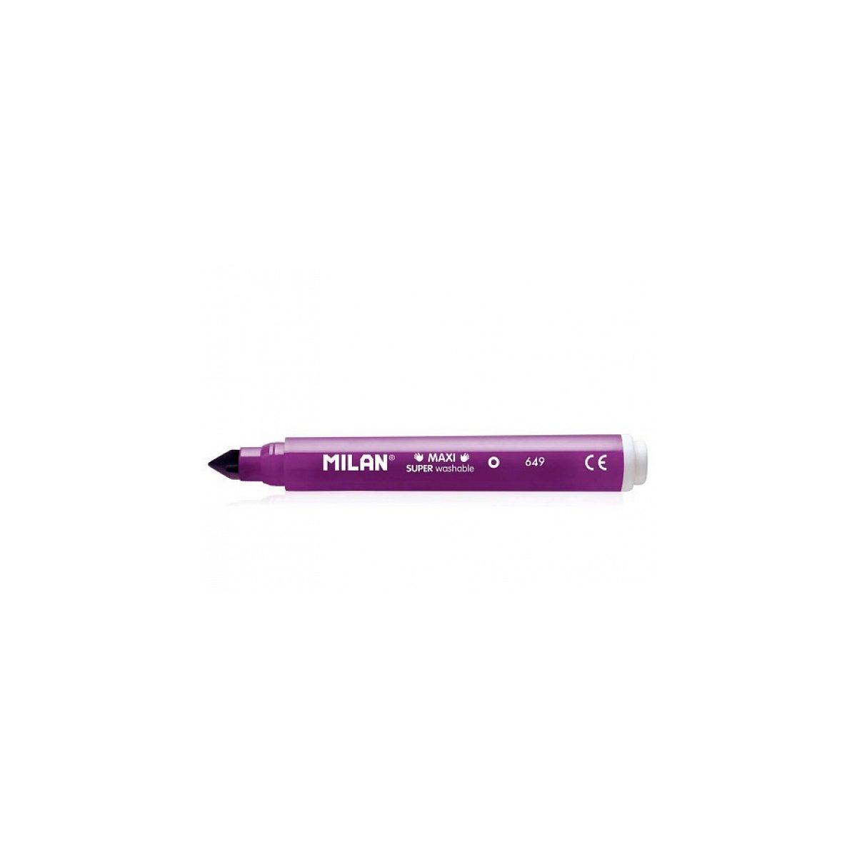 Ein lila Milan Maxi Super Washable Filzstift auf wei&szlig;em Hintergrund.