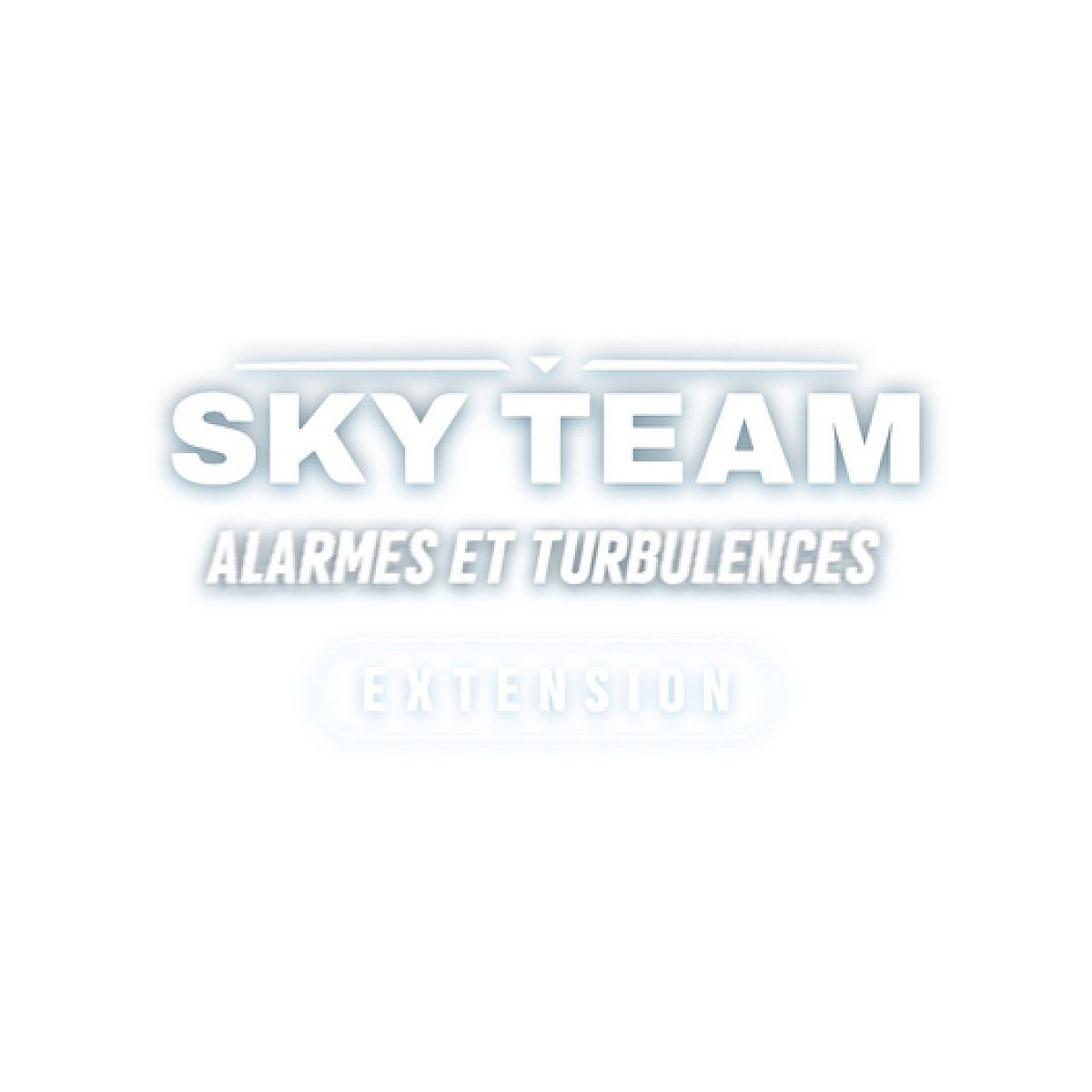 Logo mit weißem Text SKY TEAM, darunter ALARMES ET TURBULENCES und EXTENSION.