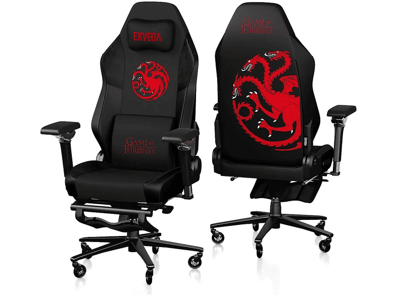 EXVEGA Pandora Game Of Thrones Targaryen Oyuncu Ve Çalışma Koltuğu Siyah