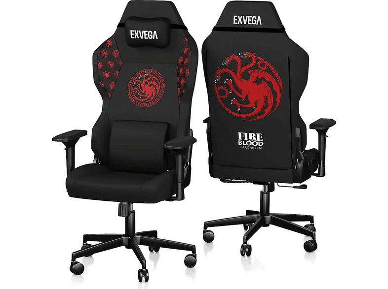 EXVEGA Andromeda Game Of Thrones Targaryen House Lisanslı Oyuncu Koltuğu Siyah