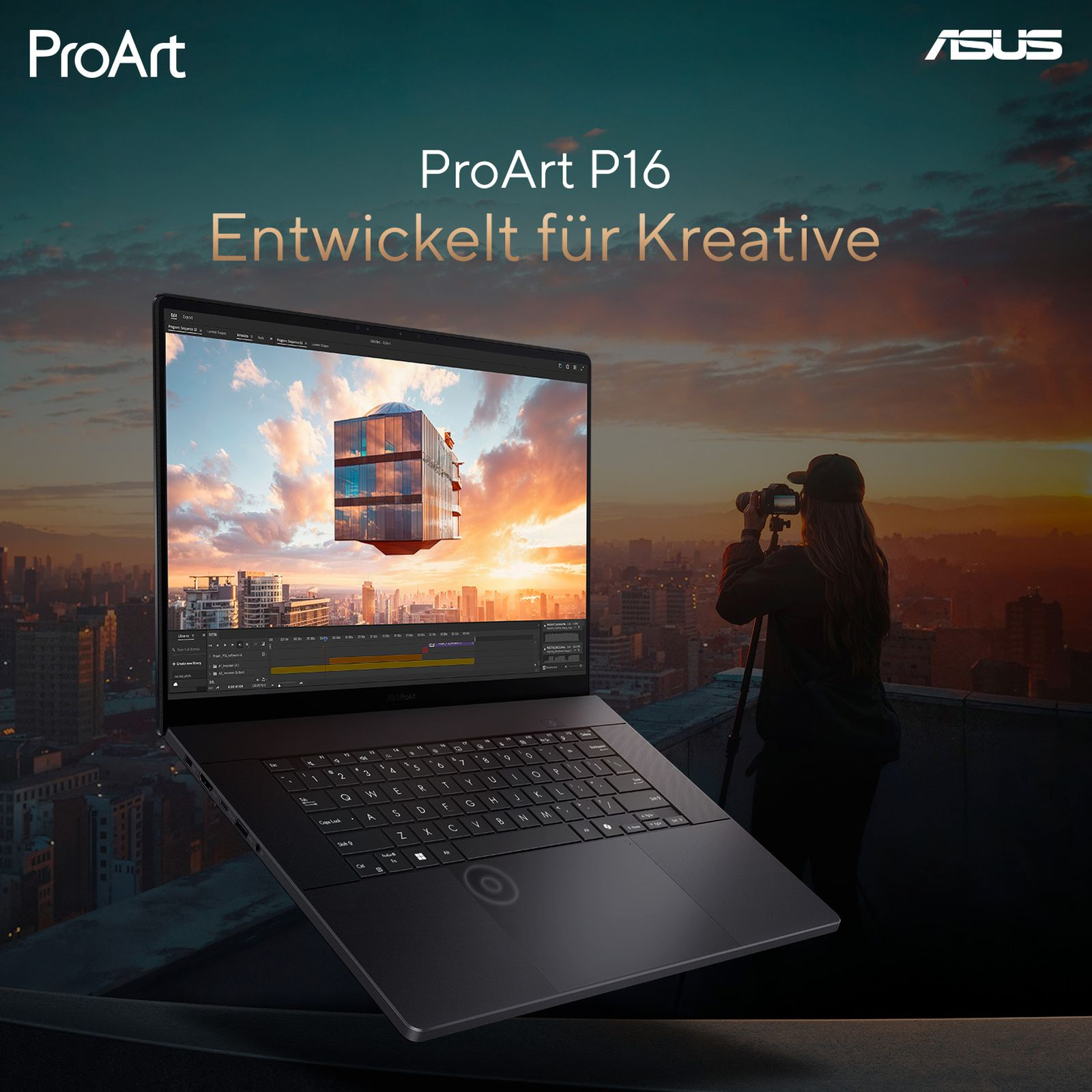 ASUS ProArt P16 R9 HX 370 32 1 5070 H7606WP-SR271W W11H, Notebook, mit 16 Zoll Display, AMD Ryzen™ AI 9,370 Prozessor, 32 GB RAM, 1 TB SSD, NVIDIA Keine Grafikkarte, Schwarz, Unbekanntes Betriebssystem