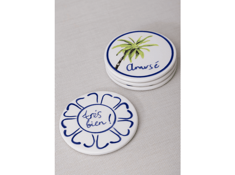 THE MIA Palma 4'lü Set 10 cm Bardak Altlığı