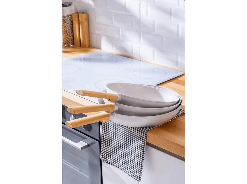 ACAR Ultimate Pro 3 Parça 26-28-30 cm BFT-06772 Tava Seti Beyaz