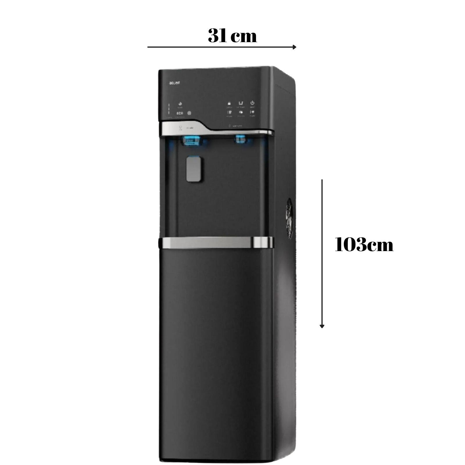 103 cm yükseklikte ve 31 cm genişlikte siyah su sebili.