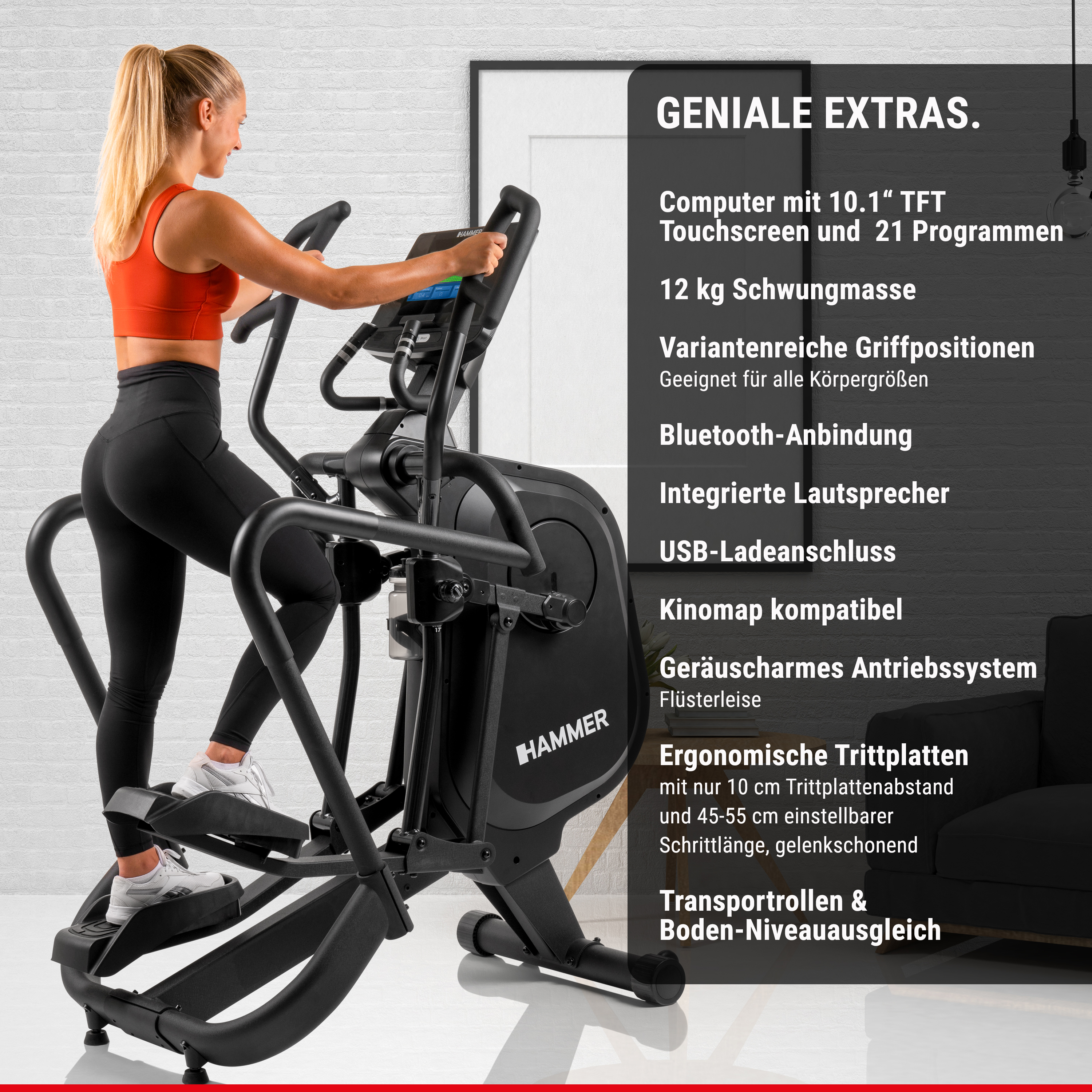 HAMMER Fly RX Ellipsentrainer, Schwarz