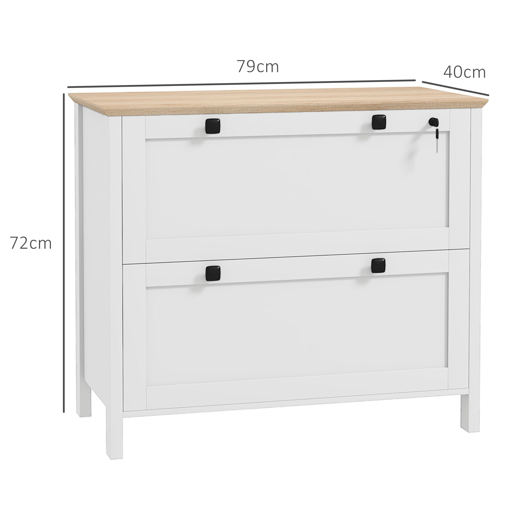 Armario de oficina - HOMCOM 924-077V81WT, , 40 cm x 72 cm x 79 cm, Blanco