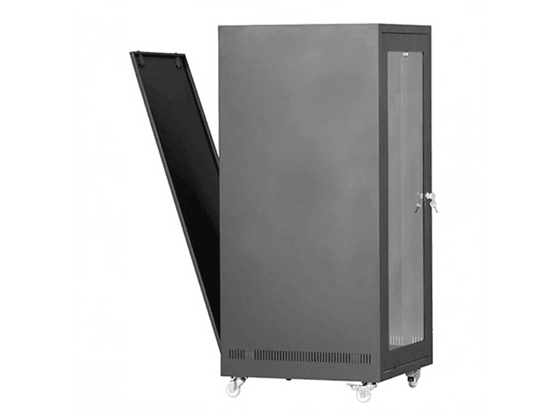 SETRACK 20U 600x600 Camlı Tekerlekli Rack Kabinet Antrasit