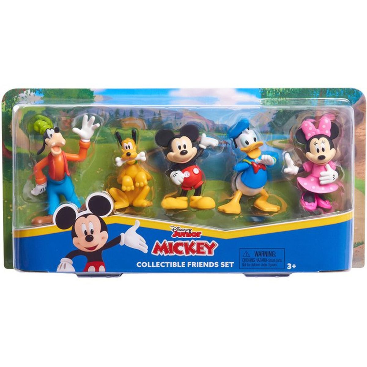 Disney Junior Mickey Sammelfiguren-Set mit Goofy, Pluto, Micky Maus, Donald Duck und Minnie Maus.