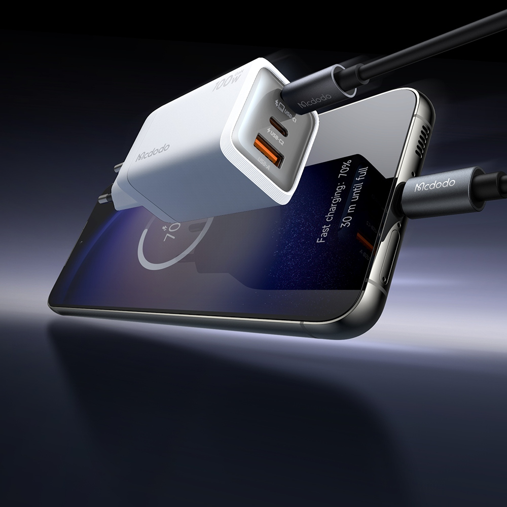MCDODO CH-0120 GaN Serisi 100 W 2C1A Mini GaN EU Plug Şarj Cihazı Mor