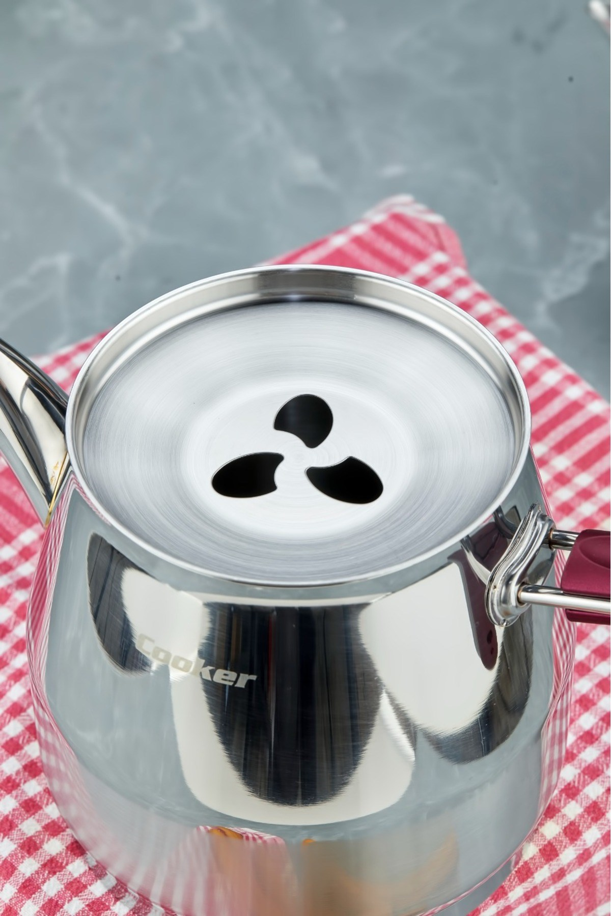 COOKER Everest 18/10 Paslanmaz Çelik Jumbo Boy 2 L Demlik 3,25 L Alt Hazne Çaydanlık