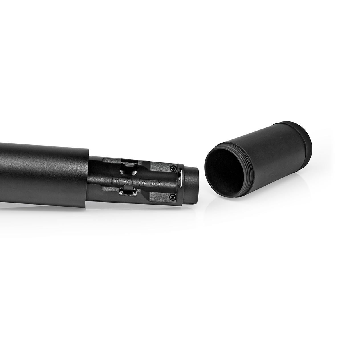 A black device with an open battery compartment and removed cap.