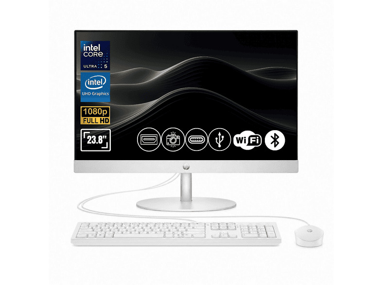 HP ProOne 240 G10 FHD IPS D36TKET A4 Intel Core Ultra 5 125U 16 GB 1 TB 23,8 inç FreeDOS All In One Bilgisayar Beyaz